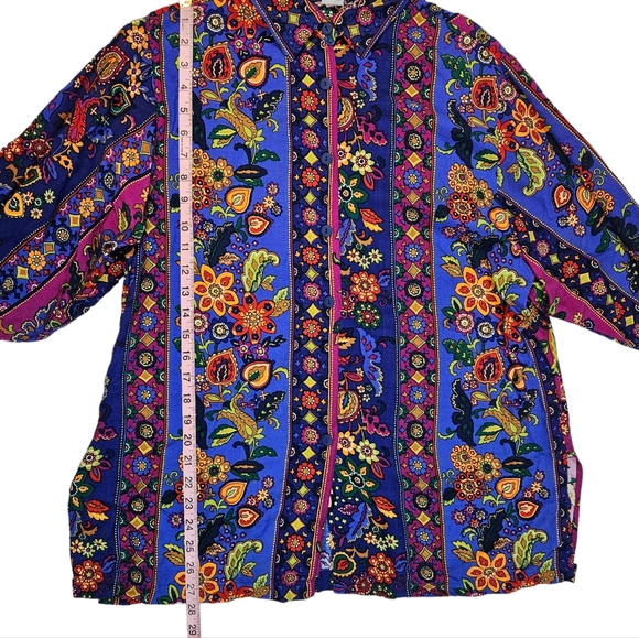 Vintage Express Compagnie Internationale Floral Print Button Up Shirt Sz Medium - Picture 15 of 16